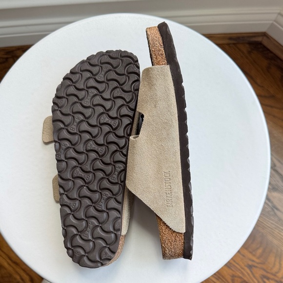 Birkenstock Beige Suede Double Strap Sandals Womens Size 38 - Picture 3 of 14